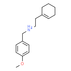 ChemSpider 2D Image | 2-(1-Cyclohexen-1-yl)-N-(4-methoxybenzyl)ethanaminium | C16H24NO