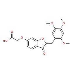 ChemSpider 2D Image | {[(2Z)-3-Oxo-2-(2,4,5-trimethoxybenzylidene)-2,3-dihydro-1-benzofuran-6-yl]oxy}acetic acid | C20H18O8