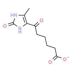 ChemSpider 2D Image | 6-(5-Methyl-2-oxo-2,3-dihydro-1H-imidazol-4-yl)-6-oxohexanoate | C10H13N2O4