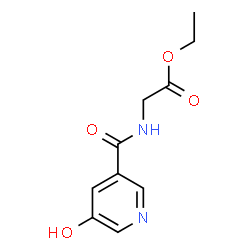 ChemSpider 2D Image | Ethyl N-[(5-hydroxy-3-pyridinyl)carbonyl]glycinate | C10H12N2O4