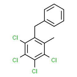 ChemSpider 2D Image | 1-Benzyl-2,3,4,5-tetrachloro-6-methylbenzene | C14H10Cl4