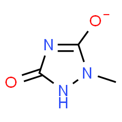 ChemSpider 2D Image | 2-Methyl-5-oxo-2,5-dihydro-1H-1,2,4-triazol-3-olate | C3H4N3O2