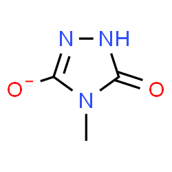 ChemSpider 2D Image | 4-Methyl-5-oxo-4,5-dihydro-1H-1,2,4-triazol-3-olate | C3H4N3O2
