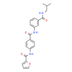 ChemSpider 2D Image | N-(4-{[3-(Isobutylcarbamoyl)phenyl]carbamoyl}phenyl)-2-furamide | C23H23N3O4