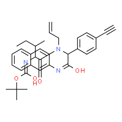 ChemSpider 2D Image | 2-Methyl-2-propanyl (1-{allyl[1-(4-ethynylphenyl)-2-(2-naphthylamino)-2-oxoethyl]amino}-3-methyl-1-oxo-2-pentanyl)carbamate | C34H39N3O4