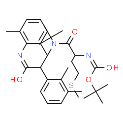 ChemSpider 2D Image | 2-Methyl-2-propanyl {1-[{1-(2,3-dimethylphenyl)-2-[(2,6-dimethylphenyl)amino]-2-oxoethyl}(2-methyl-2-propanyl)amino]-4-(methylsulfanyl)-1-oxo-2-butanyl}carbamate | C32H47N3O4S