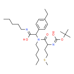 ChemSpider 2D Image | 2-Methyl-2-propanyl [1-{[1-(4-ethylphenyl)-2-oxo-2-(pentylamino)ethyl](pentyl)amino}-4-(methylsulfanyl)-1-oxo-2-butanyl]carbamate | C30H51N3O4S