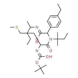 ChemSpider 2D Image | 2-Methyl-2-propanyl [1-{[1-(4-ethylphenyl)-2-oxo-2-(2-pentanylamino)ethyl](2-methyl-2-butanyl)amino}-4-(methylsulfanyl)-1-oxo-2-butanyl]carbamate | C30H51N3O4S