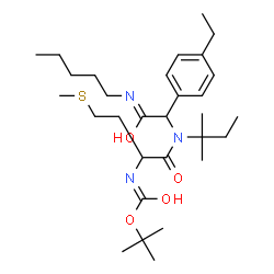 ChemSpider 2D Image | 2-Methyl-2-propanyl [1-{[1-(4-ethylphenyl)-2-oxo-2-(pentylamino)ethyl](2-methyl-2-butanyl)amino}-4-(methylsulfanyl)-1-oxo-2-butanyl]carbamate | C30H51N3O4S