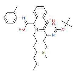 ChemSpider 2D Image | 2-Methyl-2-propanyl [1-(heptyl{1-(2-methylphenyl)-2-[(2-methylphenyl)amino]-2-oxoethyl}amino)-4-(methylsulfanyl)-1-oxo-2-butanyl]carbamate | C33H49N3O4S