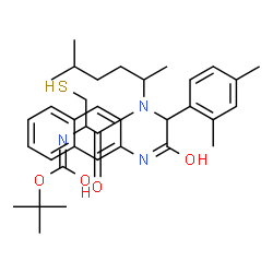 ChemSpider 2D Image | 2-Methyl-2-propanyl (1-{[1-(2,4-dimethylphenyl)-2-(2-naphthylamino)-2-oxoethyl](5-methyl-2-hexanyl)amino}-1-oxo-3-sulfanyl-2-propanyl)carbamate | C35H47N3O4S
