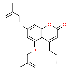 ChemSpider 2D Image | 5,7-Bis[(2-methyl-2-propen-1-yl)oxy]-4-propyl-2H-chromen-2-one | C20H24O4
