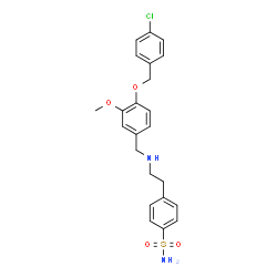 ChemSpider 2D Image | 4-[2-({4-[(4-Chlorobenzyl)oxy]-3-methoxybenzyl}amino)ethyl]benzenesulfonamide | C23H25ClN2O4S