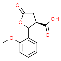 ChemSpider 2D Image | (3R)-2-(2-Methoxyphenyl)-5-oxotetrahydro-3-furancarboxylic acid | C12H12O5