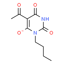 ChemSpider 2D Image | 5-Acetyl-3-butyl-2,6-dioxo-1,2,3,6-tetrahydro-4-pyrimidinolate | C10H13N2O4