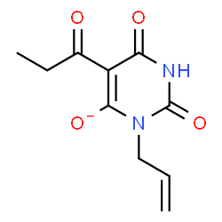 ChemSpider 2D Image | 3-Allyl-2,6-dioxo-5-propionyl-1,2,3,6-tetrahydro-4-pyrimidinolate | C10H11N2O4