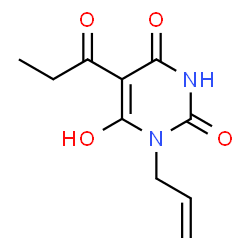 ChemSpider 2D Image | 1-Allyl-6-hydroxy-5-propionyl-2,4(1H,3H)-pyrimidinedione | C10H12N2O4