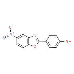 ChemSpider 2D Image | 4-(5-Nitro-2-benzoxazolyl)phenol | C13H8N2O4