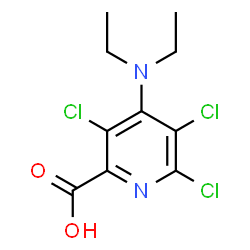 ChemSpider 2D Image | 3,5,6-Trichloro-4-(diethylamino)-2-pyridinecarboxylic acid | C10H11Cl3N2O2