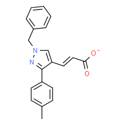 ChemSpider 2D Image | (2E)-3-[1-Benzyl-3-(4-methylphenyl)-1H-pyrazol-4-yl]acrylate | C20H17N2O2