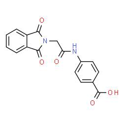 ChemSpider 2D Image | 4-{[(1,3-Dioxo-1,3-dihydro-2H-isoindol-2-yl)acetyl]amino}benzoic acid | C17H12N2O5