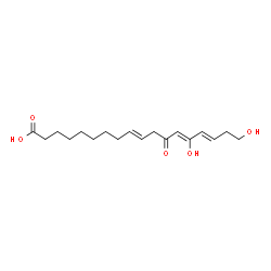 ChemSpider 2D Image | 14,18-Dihydroxy-12-oxo-9,13,15-octadecatrienoic acid | C18H28O5