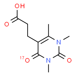 ChemSpider 2D Image | 3-[1,3,6-Trimethyl-2-oxo-4-(~17~O)oxo-1,2,3,4-tetrahydro-5-pyrimidinyl]propanoic acid | C10H14N2O4