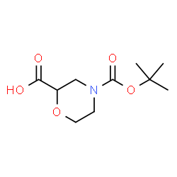 ChemSpider 2D Image | 4-Boc-2-morpholinecarboxylic Acid | C10H17NO5