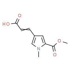 ChemSpider 2D Image | 3-[5-(Methoxycarbonyl)-1-methyl-1H-pyrrol-3-yl]acrylic acid | C10H11NO4