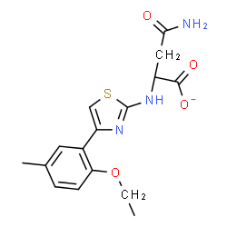 ChemSpider 2D Image | 4-Amino-2-{[4-(2-ethoxy-5-methylphenyl)-1,3-thiazol-2-yl]amino}-4-oxobutanoate | C16H18N3O4S