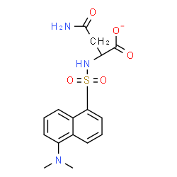 ChemSpider 2D Image | 4-Amino-2-({[5-(dimethylamino)-1-naphthyl]sulfonyl}amino)-4-oxobutanoate | C16H18N3O5S