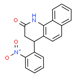ChemSpider 2D Image | 4-(2-Nitrophenyl)-3,4-dihydrobenzo[h]quinolin-2(1H)-one | C19H14N2O3