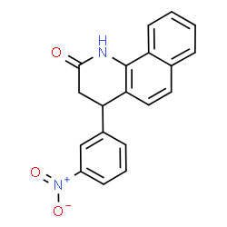 ChemSpider 2D Image | 4-(3-Nitrophenyl)-3,4-dihydrobenzo[h]quinolin-2(1H)-one | C19H14N2O3