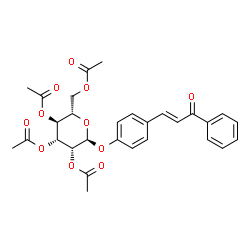 ChemSpider 2D Image | 4-[(1E)-3-Oxo-3-phenyl-1-propen-1-yl]phenyl 2,3,4,6-tetra-O-acetyl-alpha-L-mannopyranoside | C29H30O11