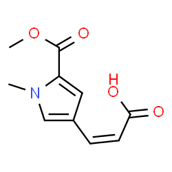 ChemSpider 2D Image | (2Z)-3-[5-(Methoxycarbonyl)-1-methyl-1H-pyrrol-3-yl]acrylic acid | C10H11NO4