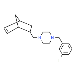 ChemSpider 2D Image | 1-(Bicyclo[2.2.1]hept-5-en-2-ylmethyl)-4-(3-fluorobenzyl)piperazine | C19H25FN2