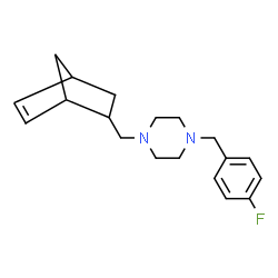 ChemSpider 2D Image | 1-(Bicyclo[2.2.1]hept-5-en-2-ylmethyl)-4-(4-fluorobenzyl)piperazine | C19H25FN2