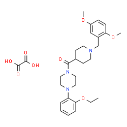 ChemSpider 2D Image | [1-(2,5-Dimethoxybenzyl)-4-piperidinyl][4-(2-ethoxyphenyl)-1-piperazinyl]methanone ethanedioate (1:1) | C29H39N3O8