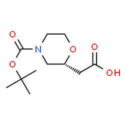 ChemSpider 2D Image | [(2R)-4-(tert-Butoxycarbonyl)morpholin-2-yl]acetic acid | C11H19NO5