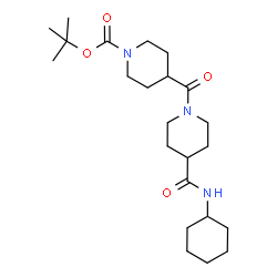 ChemSpider 2D Image | 2-Methyl-2-propanyl 4-{[4-(cyclohexylcarbamoyl)-1-piperidinyl]carbonyl}-1-piperidinecarboxylate | C23H39N3O4