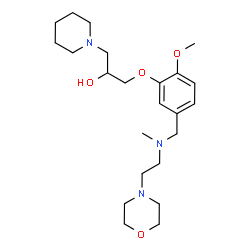 ChemSpider 2D Image | 1-[2-Methoxy-5-({methyl[2-(4-morpholinyl)ethyl]amino}methyl)phenoxy]-3-(1-piperidinyl)-2-propanol | C23H39N3O4