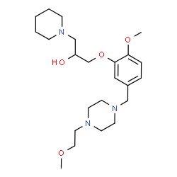 ChemSpider 2D Image | 1-(2-Methoxy-5-{[4-(2-methoxyethyl)-1-piperazinyl]methyl}phenoxy)-3-(1-piperidinyl)-2-propanol | C23H39N3O4