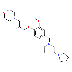 ChemSpider 2D Image | 1-[4-({Ethyl[2-(1-pyrrolidinyl)ethyl]amino}methyl)-2-methoxyphenoxy]-3-(4-morpholinyl)-2-propanol | C23H39N3O4