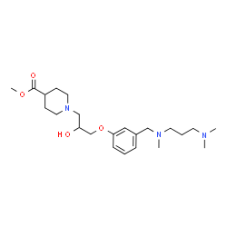 ChemSpider 2D Image | Methyl 1-{3-[3-({[3-(dimethylamino)propyl](methyl)amino}methyl)phenoxy]-2-hydroxypropyl}-4-piperidinecarboxylate | C23H39N3O4