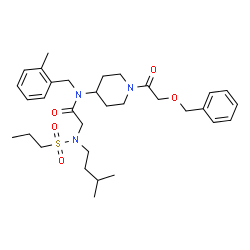 ChemSpider 2D Image | N-{1-[(Benzyloxy)acetyl]-4-piperidinyl}-N-(2-methylbenzyl)-N~2~-(3-methylbutyl)-N~2~-(propylsulfonyl)glycinamide | C32H47N3O5S