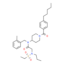 ChemSpider 2D Image | N~2~-(Ethylsulfonyl)-N-(2-methylbenzyl)-N-[1-(4-pentylbenzoyl)-4-piperidinyl]-N~2~-propylglycinamide | C32H47N3O4S