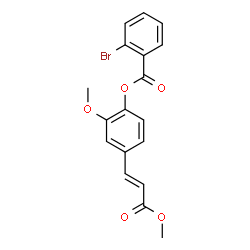 ChemSpider 2D Image | 2-Methoxy-4-[(1E)-3-methoxy-3-oxo-1-propen-1-yl]phenyl 2-bromobenzoate | C18H15BrO5