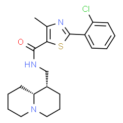 ChemSpider 2D Image | 2-(2-Chlorophenyl)-4-methyl-N-[(1S,9aR)-octahydro-2H-quinolizin-1-ylmethyl]-1,3-thiazole-5-carboxamide | C21H26ClN3OS