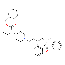 ChemSpider 2D Image | Cyclohexylmethyl ethyl(1-{(3S)-4-[methyl(phenylsulfonyl)amino]-3-phenylbutyl}-4-piperidinyl)carbamate | C32H47N3O4S