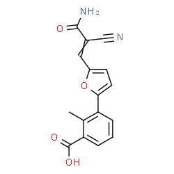 ChemSpider 2D Image | 3-[5-(3-Amino-2-cyano-3-oxo-1-propen-1-yl)-2-furyl]-2-methylbenzoic acid | C16H12N2O4